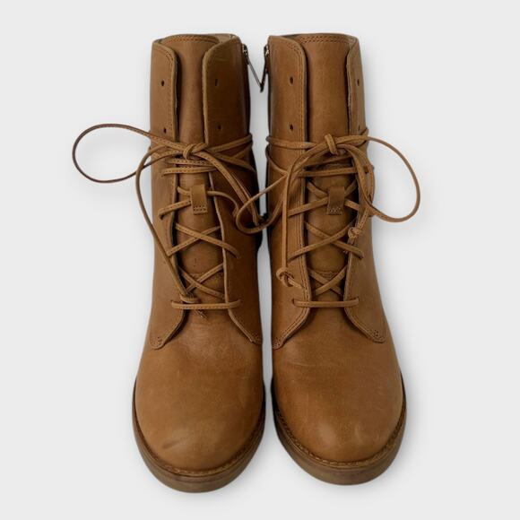 UGG Oriana Leather Lace-up Block Heel Boot Size 6.5 - Picture 4 of 14